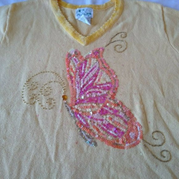 The Quacker Factory Womens Size 1X Sweater Sequins - Picture 2 of 4
